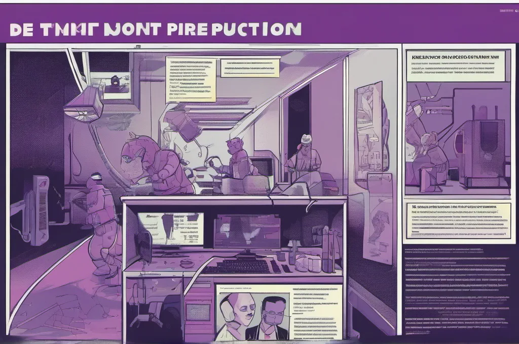 Recurring editorial scenes feature cats with clearly visible mechanical or cybernetic parts investigating AI-agent audit setups: tracing an agent's actions, examining evaluation results, or inspecting safety controls. Use crisp, atmospheric digital illustration with lime highlights and restrained purple haze against dark settings; keep subjects and props legible, and do not depict fake software screenshots, brand lettering, or logos.: Top 5 Tools for Turning Production Agent Traces into Evaluation Datasets